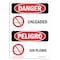 Signmission Safety Sign, OSHA Danger, 7" Height, Unleaded, Bilingual Spanish OS-DS-D-57-VS-1279 - alternate 1